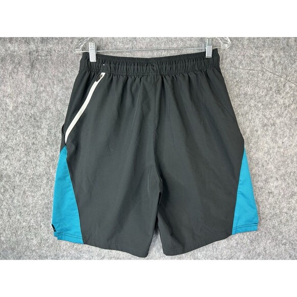 Reebok Shorts Men's Size Medium Black Blue Pull On Basketball Shorts Pockets - Picture 5 of 7